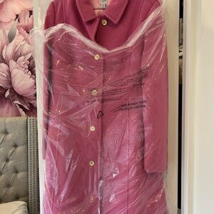 NWT - J CREW WOOL BLENDED WRAP COAT - Size 14 in PINK